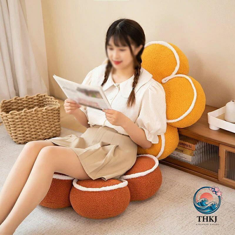 座布団 おしゃれ 花 クッション かわいい チェアパッド 高反発 可愛い 丸い 厚め 抱き枕 枕 背もたれ 柔らかい 四季通用 両面使用可能 オフィス 家を装飾する リビング ソファ ベッド 在宅勤務 椅子用 [2]
