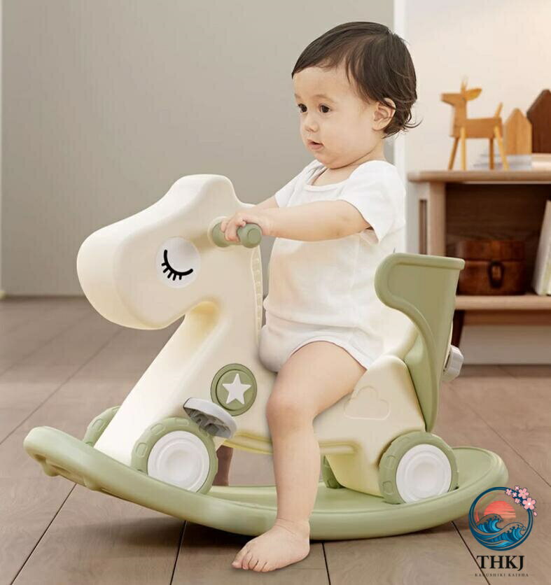 子供ロッキングホース 四輪車兼用 1-5 歳子ども バランスボード 馬 赤ちゃん 乗り...