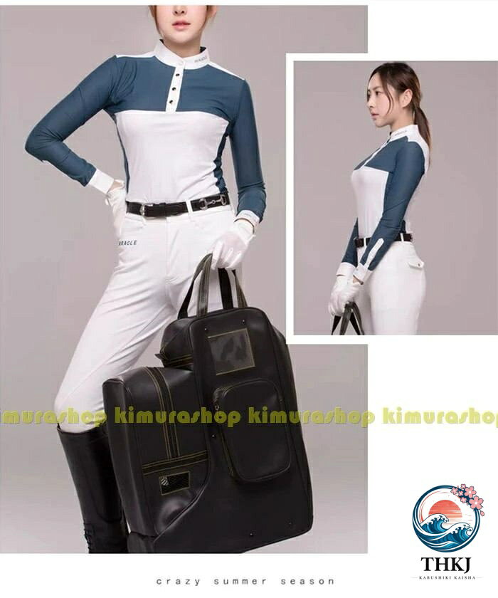 【全品2点で5%OFF】乗馬ウェア スポーツウェア 配色 シャツ 長袖 ストレッチシャツ...