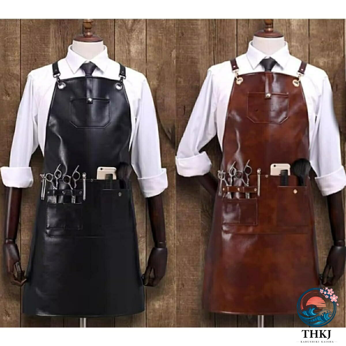 【全品2点で5%OFF】エプロン レザー レディース メンズ 美容師 大きいサイズ おし...