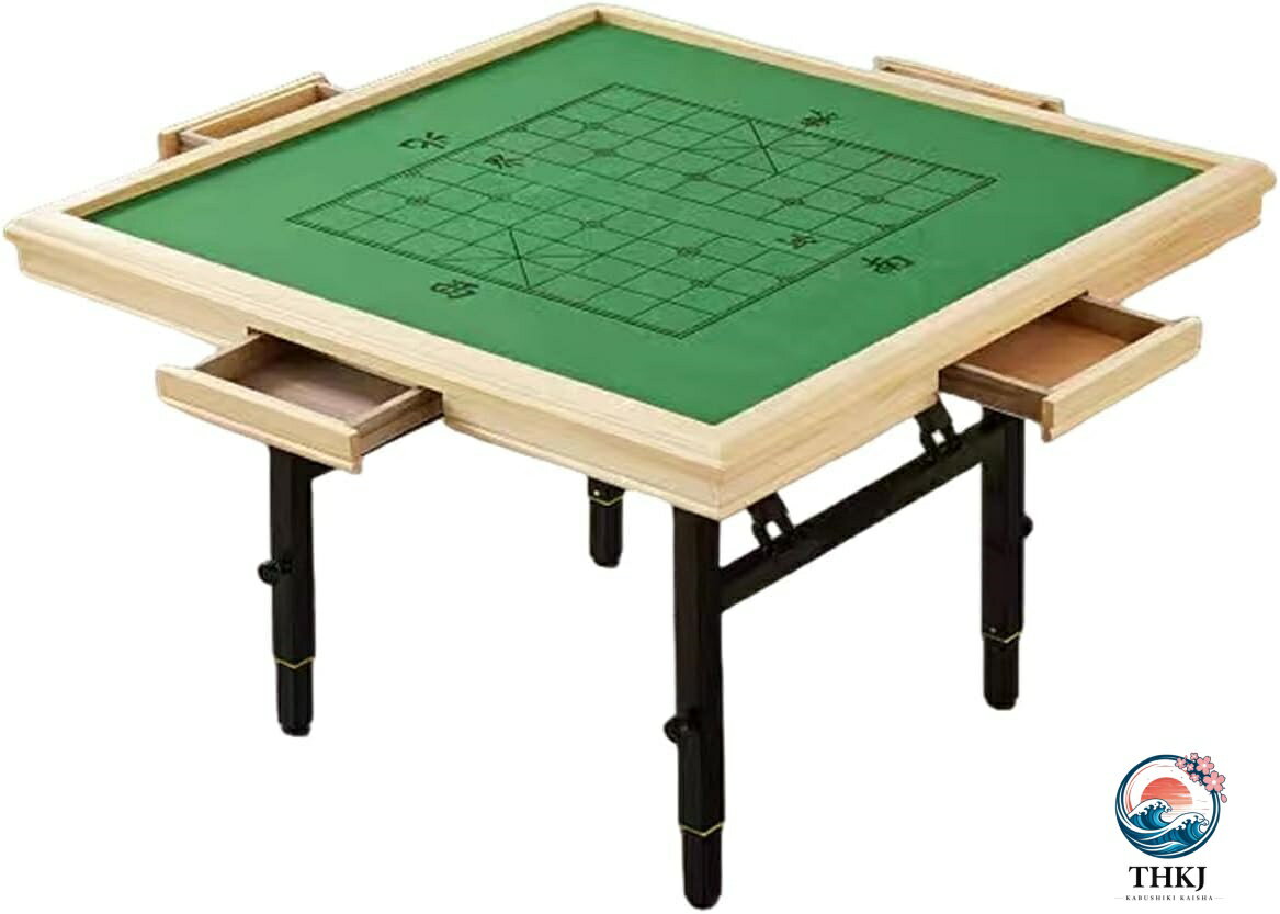 麻将 - 麻雀卓 麻雀台 麻雀テーブル 折りたたみ式 小型 軽量 家庭用 コンパクト 麻雀 卓ステンレススチールフレーム 麻雀 天板 4 つの高さ調整 200kg 耐荷重の 麻雀卓 麻雀収納可能卓 マージャン卓