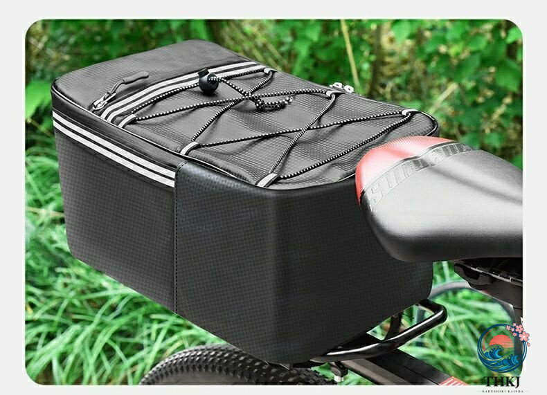 自転車用リアバッグ 12L 15L 反射材入り ファスナー 面ファスナー マジック テープ...