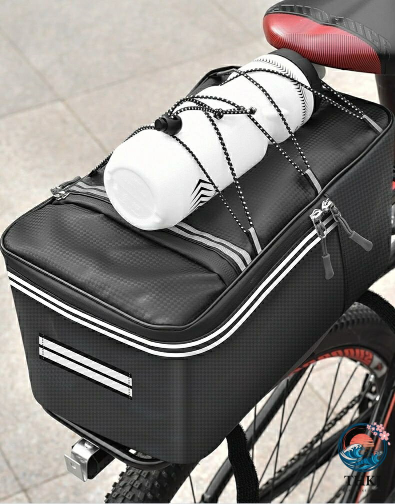 自転車用リアバッグ 12L 15L 反射材入り ファスナー 面ファスナー マジック テープ...