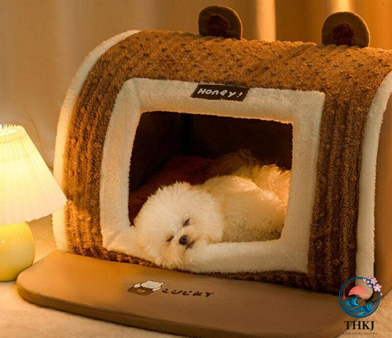 中型犬ペットハウス ドーム型ベッド 滑らない床暖房対応 猫大型犬用クッション付き...