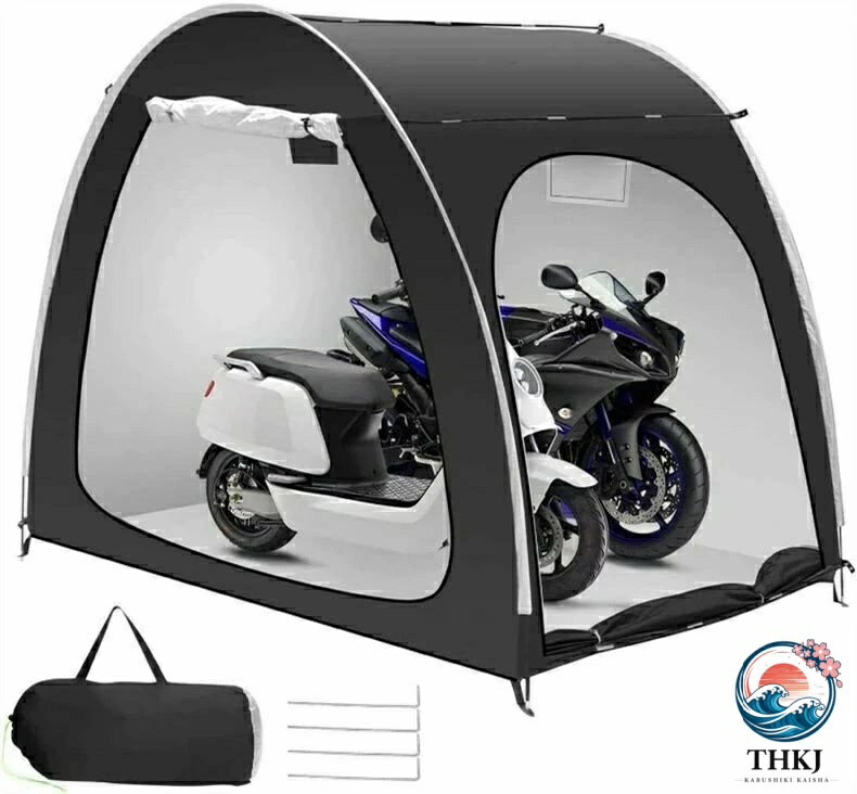 屋根付き UV カット 自転車テント 大型 携帯可 アウトドア 耐水加工 3-4 台用 物置...