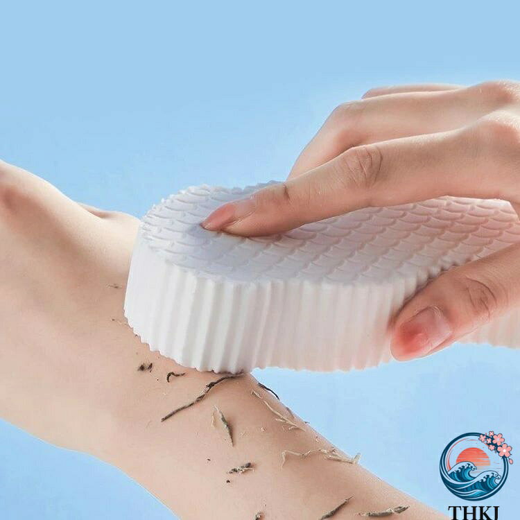ASBEAUTEのバススポンジ 角質除去 ボディスポンジ 毛穴清潔 角質取り 4 個セット 垢すりスポンジ 肌に優しい｜アングル2
