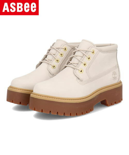 Timberland ティンバーランド STONE STREET MID LACE WP BOOT 防水 レディースブーツ プレミアムウォータープルーフプラットフォームチャッカ TB0A64FREM3 ホワイトヌバック ショート レースアップブーツ 雨 雪 耐水