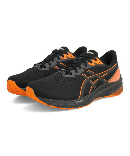 asics アシックス GT-1000 12 GTX 防水透湿 軽量 GORE-TEX ゴアテックス メンズスニーカー 1011B684 001 ブラック/ブライトオレンジ ランニングシューズ レインシューズ ローカット 防水・耐水シューズ