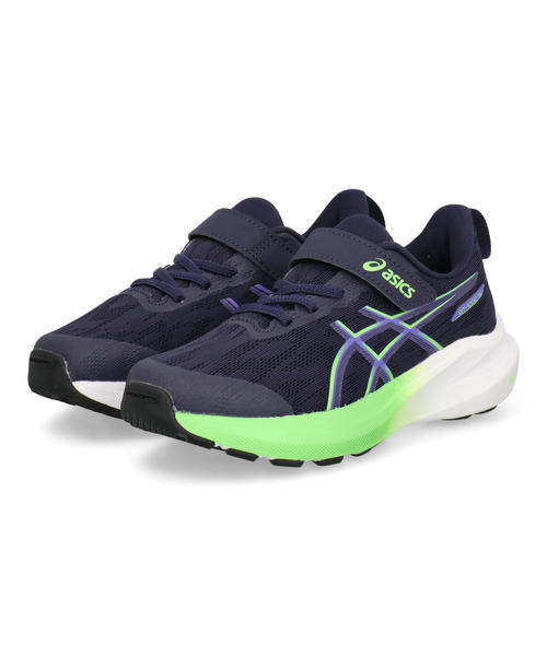 【クーポン配布中】ASICS アシックス GT-1000 14 PS 軽量 キッズスニーカー ストラップシューズ 1本ベルト 運動会 子供靴 1014A381 400 ミッドナイト/バイタルグリーン キッズ シューズ 靴 スニーカー 運動靴 ボーイズ ASBee アスビー
