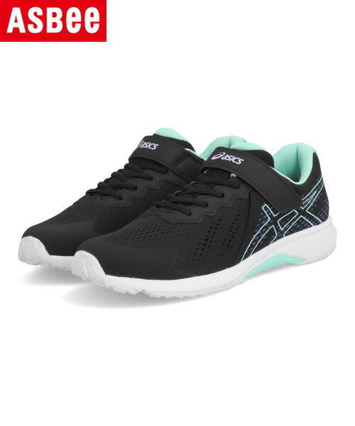ASICS LAZERBEAM アシックスレーザービーム RI-MG 軽量 スピードモデル キッズスニーカー 運動会 ストラップ 1154A181 002 ブラック/ライトミント 白底 キッズ シューズ 靴 スニーカー 運動靴 ガールズ ASBee アスビーのサムネイル