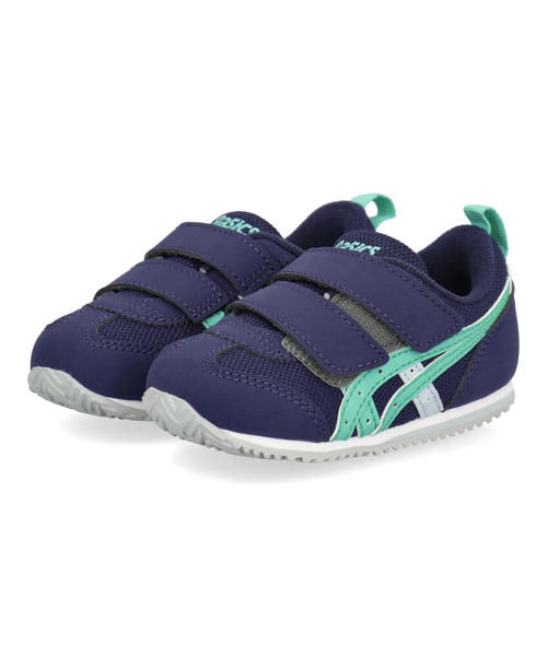 【クーポン配布中】ASICS KIDS SUKU2 アシックス スクスク IDAHO BABY 5 ベビーシューズ スニーカー 2本ベルト 子供靴 アイダホベビー5 1144A433 400 ネイビーブルー/グリーン キッズ シューズ 靴 ベビー プレゼント ラッピング ASBee アスビー