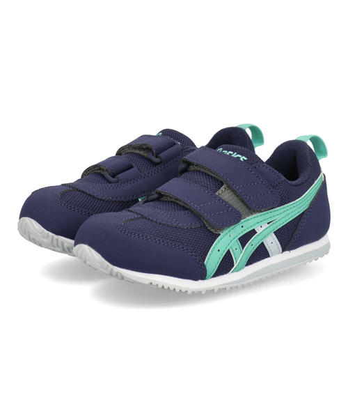 乐天商城 - 【クーポン配布中】ASICS KIDS SUKU2 アシックス スクスク IDAHO MINI 5 キッズスニーカー 子供靴 シューズ 2本ベルト アイダホミニ5 1144A434 400 ネイビーブルー/グリーン キッズ 靴 スニーカー 運動靴 ボーイズ ラッピング ASBee アスビー