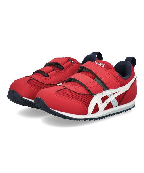 ASICS KIDS SUKU2 アシックス スクスク IDAHO MINI 5 キッズスニーカー 子供靴 シューズ 2本ベルト(アイダホミニ5) 1144A434 600 レッド/ホワイト