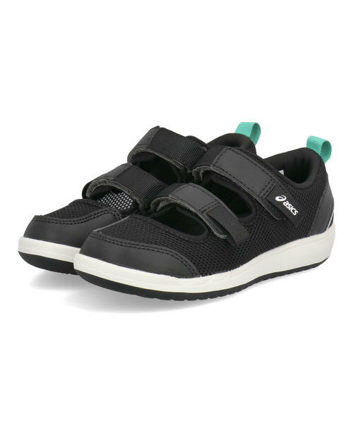 Rakuten - ASICS KIDS SUKU2 アシックス スクスク MESHOES MINI 3 キッズサンダル サマーシューズ 子供靴 2本ベルト ストラップ ミーシューズミニ3 1144A432 001 ブラック キッズ シューズ 靴 サンダル スニーカー ボーイズ アスビー