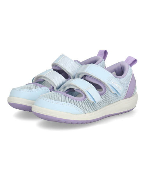 【クーポン配布中】ASICS KIDS SUKU2 アシックス スクスク MESHOES MINI 3 キッズサンダル サマーシューズ 子供靴 2本ベルト(ミーシューズミニ3) 1144A432 400 ライトブルー