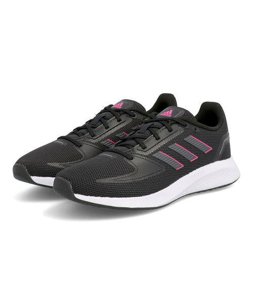 【P10倍＆11/10クーポン有】adidas アディダス RUNFALCON 2.0 レディーススニーカー 軽量 ランファルコン2.0 FY9624 コアブラック グレーシックス スクリーミングピンク 運動靴 ランニングシューズ ランニング ジョギング ウォーキング ローカット