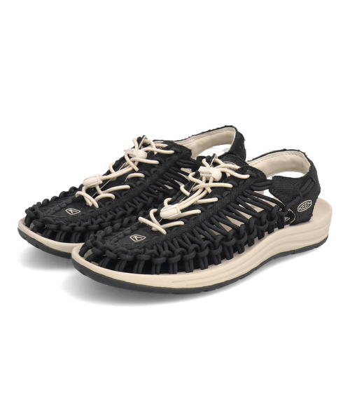 乐天商城 - 【クーポン配布中】KEEN キーン UNEEK CANVAS レディーススポーツサンダル アウトドア ユニークキャンバス 1028565 ブラック/バーチ レディース シューズ 靴 サンダル スポーツサンダル ローヒールサンダル ローヒール ASBee アスビー