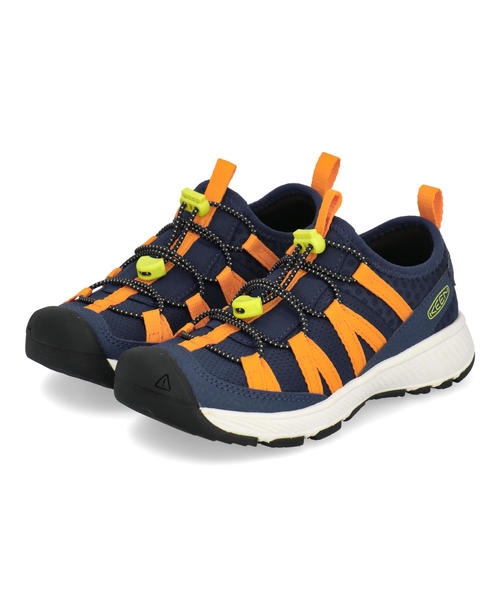 Rakuten - KEEN キーン MOTOZOA SNEAKER キッズシューズ スリッポン 子供靴 アウトドア(モトゾアスニーカー) 1030222 ネイバルアカデミー/ブライトマリーゴールド