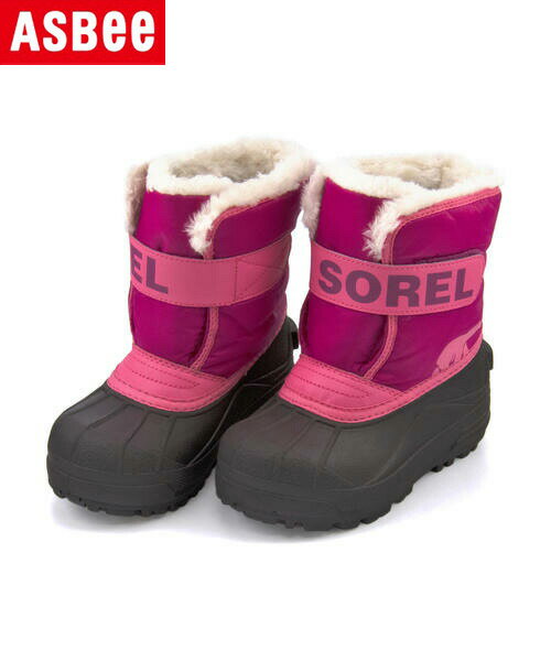 SOREL ソレル CHILDRENS SNOW COMMANDER キッズスノーブーツ 防水 保温 チルドレンスノーコマンダー NC1960 652 トロピックピンク ディープブラッシュ キッズ シューズ 靴 ブーツ レインシューズ ガールズ ウィンターシューズ