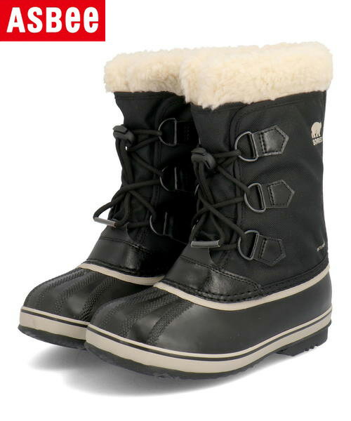 SOREL ソレル YOOT PAC NYLON WP キッズスノーブーツ 防水 保温 ユートパックナイロンウォータープルーフ NY1962 010 ブラック キッズ シューズ 靴 ブーツ レインシューズ ガールズ ボーイズ ウィンターシューズ アスビー