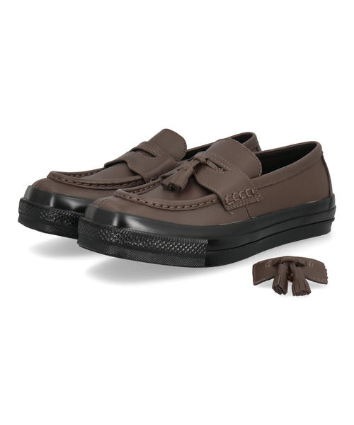 【クーポン配布中】converse コンバース ALL STAR SQUARETOE LOAFER 本革 タッセル取り外し可能 オールスタースクエアトウローファー 31316980 ダークブラウン/ブラック メンズ シューズ 靴 カジュアルシューズ スニーカー ローカット アスビー
