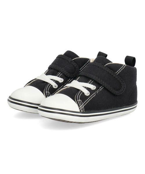 Rakuten - 【クーポン配布中】converse コンバース BABY ALL STAR V-1 ベビーシューズ 子供靴 キッズスニーカー ストラップ ベビーオールスターV-1 37303762 ブラック キッズ シューズ 靴 スニーカー ベビー ブランド ギフト プレゼント ラッピング ASBee アスビー