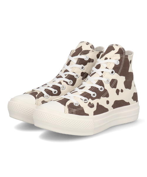 【クーポン配布中】converse コンバース ALL STAR LIGHT PLTS COWSPOT HI 軽量 レディーススニーカー ハイカット オールスターライトPLTSカウスポットHI 31308150 オフホワイト レディース シューズ 靴 スニーカー ミッドカット ASBee アスビー