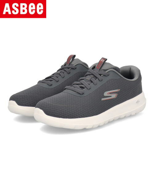 【クーポン配布中】SKECHERS スケッチャーズ GO WALK MAX-MIDSHORE メンズスニーカー【超軽量/エクストラワイド(幅広)】(ゴーウォークマックスミッドショア) 216281WW CCRD チャコール/レッド