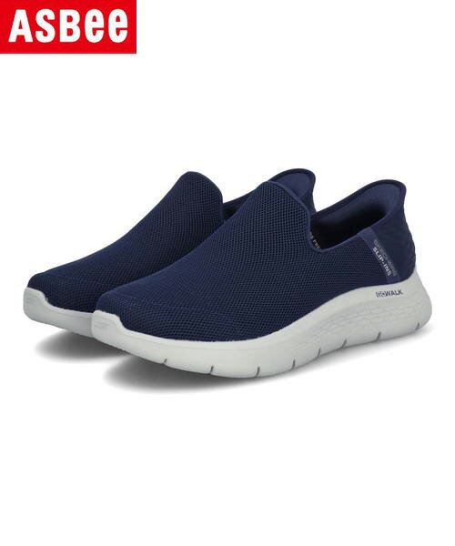 SKECHERS スケッチャーズ SLIP-INS スリップインズ GO WALK FLEX-NO HANDS【軽量/超ワイド/ハンズフリー】メンズスニーカー(ゴーウォークフレックスノーハンズ) 216491WW ネイビー