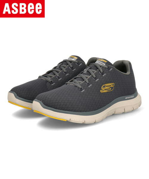 SKECHERS スケッチャーズ FLEX ADVANTAGE 4.0-COATED FIDELITY 防水 ワイド メンズスニーカー フレックスアドバンテージ4.0 232231W チャコール フィットネス トレーニングシューズ レインシューズ ローカット 防水・耐水シューズ