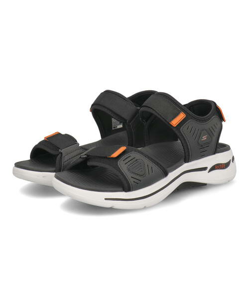 SKECHERS スケッチャーズ GO WALK ARCH FIT SANDAL 軽量 メンズスポーツサンダル ゴーウォークアーチフィットサンダル 229020 BKOR ブラック/オレンジ メンズ シューズ 靴 サンダル スポーツ ラッピング ASBee アスビー