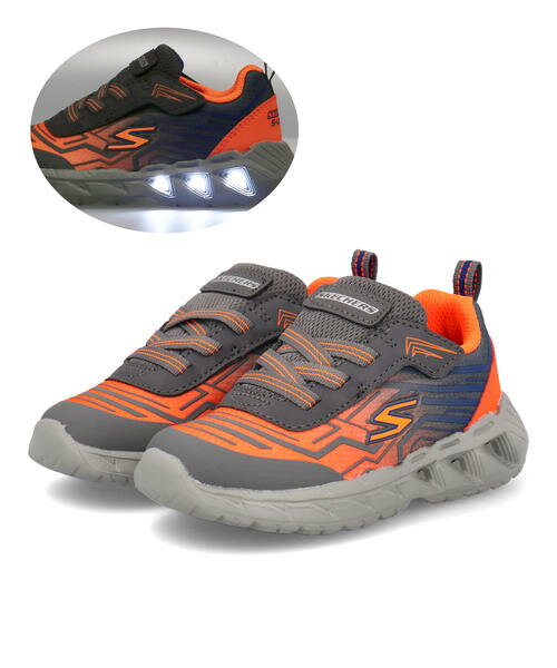 【クーポン配布中】SKECHERS スケッチャーズ S LIGHTS-MAGNA-LIGHTS-MAVER 光る靴 ベビースニーカー Sライツマグナライツマバー 401503N CCOR チャコール/オレンジ キッズ シューズ 靴 スニーカー ベビー プレゼント ラッピング ASBee アスビー