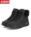 SKECHERS スケッチャーズ UNO RUGGED-FALL AIR 滑りにくい あったか レディーススニーカーブーツ ウノラギッドフォールエア 167274 BBK ブラック ハイカット ミッド