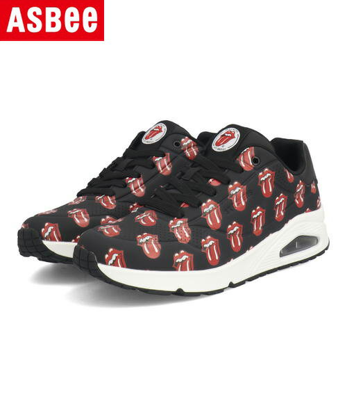 【クーポン配布中】SKECHERS スケッチャーズ THE ROLLING STONES UNO-SAY IT LOUD メンズスニーカー 厚底 ウノセイイットラウド 183101 ブラック/レッド メンズ シューズ 靴 スニーカー ローカット ブランド ギフト プレゼント ラッピング ASBee アスビー