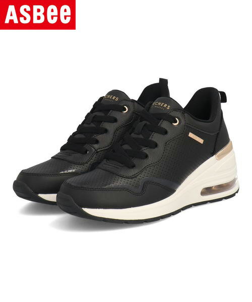 SKECHERS スケッチャーズ MILLION AIR-HOTTER AIR レディースヒールスニーカー ミリオンエアホッターエア 155399 BLK ブラック レディース シューズ 靴 スニーカー ローカット ブランド ギフト プレゼント ラッピング ASBee アスビー