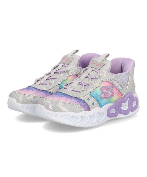 SKECHERS スケッチャーズ SLIP-INS スリップインズ INFINITE HEART LIGHTS-ETERNAL SHIMMER 光る靴 ベビーシューズ ハートライツ 303755N シルバー/マルチ キッズ シューズ 靴 スニーカー ベビー ラッピング ASBee アスビー