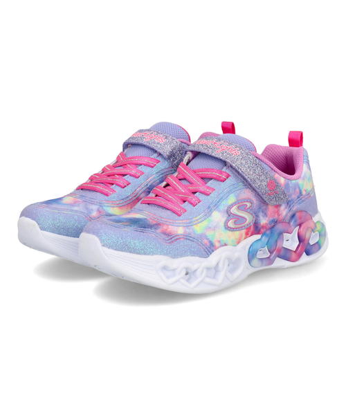 SKECHERS スケッチャーズ INFINITE HEART LIGHTS-COLOR LOVIN 光る靴 オンオフボタン 軽量 キッズスニーカー ハートライツ 303753L ラベンダー/マルチ キッズ シューズ 靴 スニーカー ガールズ ラッピング ASBee アスビー