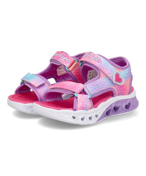 SKECHERS スケッチャーズ S LIGHTS FLUTTER HEARTS SANDAL TWILIGHT DASH 光る靴 キッズサンダル Sライツフラッターハーツサンダル 303105L ピンク/マルチ キッズ シューズ 靴 サンダル ガールズ ラッピング ASBee アスビー