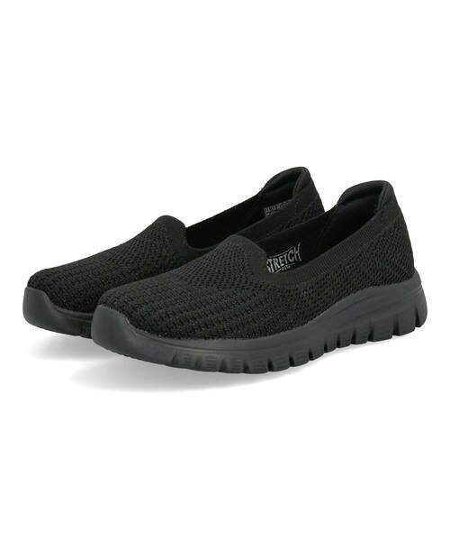 【クーポン配布中】SKECHERS スケッチャーズ GRACEFUL-BLISS INTENT 超軽量 レディースバレエスニーカー スリッポン グレースフル-ブリスインテント 100962 BBK ブラック レディース シューズ 靴 スニーカー パンプス ローカット コンフォート ローヒール