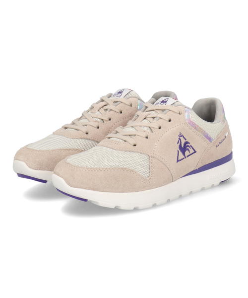 【P10倍】le coq sportif ルコックスポルティフ LA SEINE 2 WIDE EZ レディーススニーカー 池田エライザコラボ 軽量 幅広3E LAセーヌ2ワイドEZ QY3SJC02BP ベージュ パープル レディース シューズ 靴 スニーカー ローカット アスビー