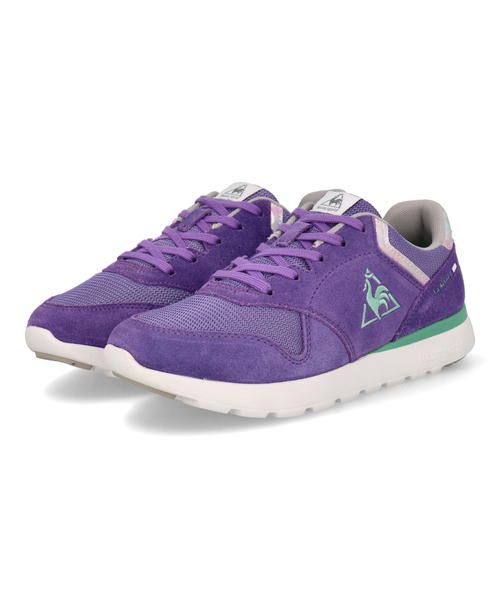 楽天靴通販のシューズショップASBee【クーポン配布中】le coq sportif ルコックスポルティフ LA SEINE 2 WIDE EZ レディーススニーカー 池田エライザコラボ 軽量 幅広3E LAセーヌ2ワイドEZ QY3SJC02PE パープル/エメラルド レディース シューズ 靴 スニーカー ローカット アスビー