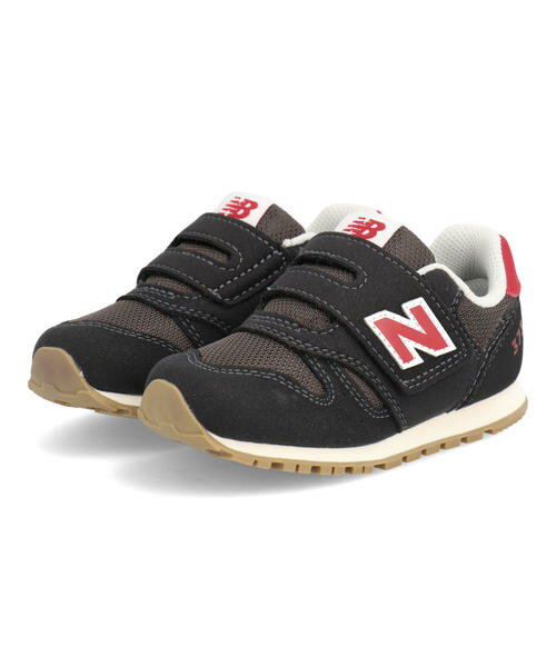 【クーポン配布中】new balance ニューバランス IZ373 ベビーシューズ 330373 HL2 [GF] ブラック レッド キッズ シューズ 靴 スニーカー ベビー ブランド ギフト