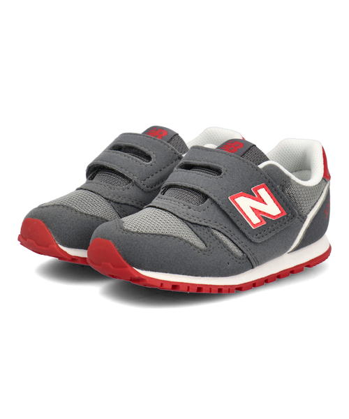 new balance ニューバランス IZ373 ベビースニーカー ワンベルト 子供靴 キッズシューズ 616373 XR2 グレー/レッド キッズ シューズ 靴 スニーカー ベビー ブランド ギフト プレゼント ラッピング ASBee アスビー