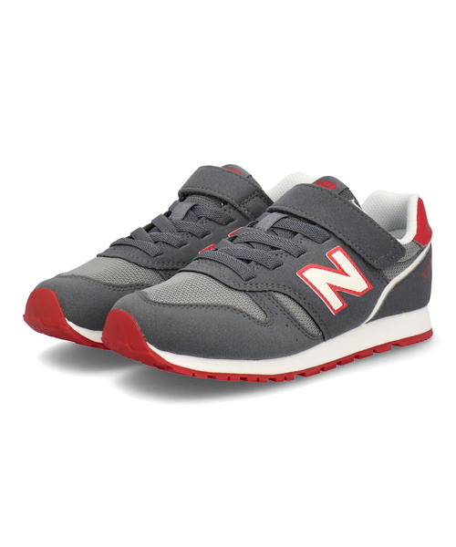 【クーポン配布中】new balance ニューバランス YV373 キッズスニーカー 細幅 ストラップ 子供靴 キッズシューズ 618373 XR2 グレー/レッド キッズ シューズ 靴 スニーカー ボーイズ ブランド ギフト ASBee