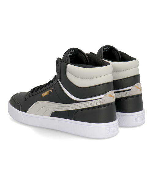 【エントリーでP10倍＆クーポン配布中】PUMA プーマ SHUFFLE MID メンズスニーカー シャッフルミッド 380748 02 [GF] ブラック グレー ゴールド プーマホワイト メンズ シューズ 靴 スニーカー ミッドカット ブランド ギフト