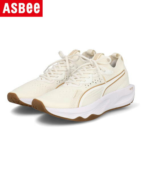 PUMA プーマ PWR XX LUXE NITRO WNS レディーススニーカー 厚底 パワーダブルエックスリュクスニトロウィメンズ 377892 02 EC ウォームホワイト/プーマゴールド フィットネス トレーニング ローカット