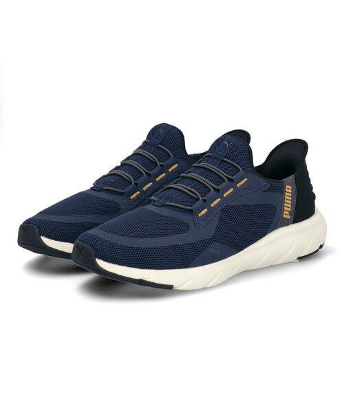 プーマ 【クーポン配布中】PUMA プーマ SOFTRIDE FLEX LACE EASE IN WD 軽量 幅広 メンズスニーカー ソフトライドフレックスレースイーズインワイド 309901 02 クラブネイビー/Sグレー メンズ シューズ 靴 ウォーキングシューズ スニーカー スリッポン ローカット