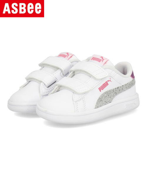 【クーポン配布中】PUMA プーマ SMASH 3.0 L STAR GLOW V INFANT ベビーシューズ スマッシュ3.0LスターグローVインファント 392586 01 ホワイト/シルバー/バースト/パープル キッズ シューズ …