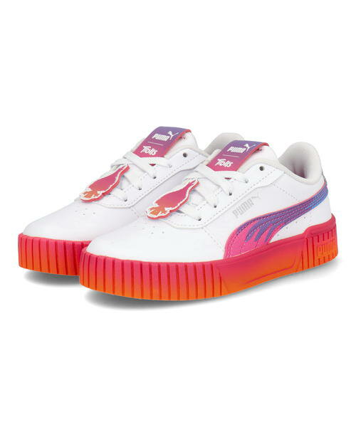 PUMA プーマ CARINA 2.0 TROLLS PS キッズスニーカー ひも靴(キャリーナ2.0トロールズPS) 396537 01 プーマホワイト/ラビッシュ