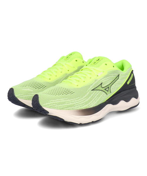 mizuno ミズノ WAVE SKYRISE 3 軽量 メンズランニングシューズ スニーカー ウエーブスカイライズ3 J1GC2209 15 ライム/ネイビー/オフホワイト メンズ シューズ 靴 ランニングシューズ ローカット ラッピング ASBee アスビー